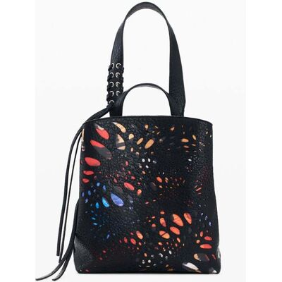 Desigual , zaino mini con farfalla, Poliuretano, Nero, U BLACK U Desigual , zaino mini con farfalla, Poliuretano, Nero, U BLACK U