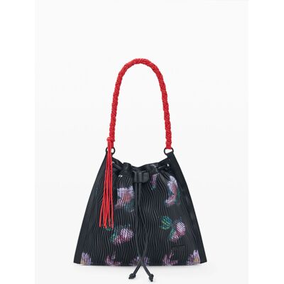 Desigual , zaino medio a trama floreale, Donna, Poliuretano, Nero, U BLACK U Desigual , zaino medio a trama floreale, Donna, Poliuretano, Nero, U BLACK U