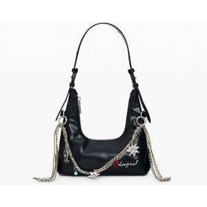 Desigual , Mini borsetta portamonete charm, Donna, Poliuretano, Nero, U BLACK U Desigual , Mini borsetta portamonete charm, Donna, Poliuretano, Nero, U BLACK U