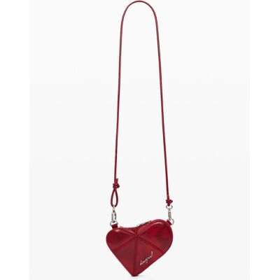Desigual , piccolo portamonete a cuore, Donna, Poliuretano, Rosso, U RED U Desigual , piccolo portamonete a cuore, Donna, Poliuretano, Rosso, U RED U