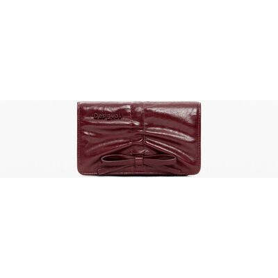 Desigual , piccolo portamonete brillante con fiocco, Donna, Poliuretano, Rosso, U RED U Desigual , piccolo portamonete brillante con fiocco, Donna, Poliuretano, Rosso, U RED U