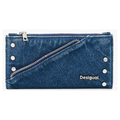 Desigual , Portafoglio denim grande 100% cotone, Donna, Cotone, Blu, U BLUE U Desigual , Portafoglio denim grande 100% cotone, Donna, Cotone, Blu, U BLUE U