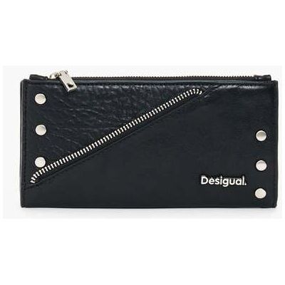 Desigual , Portamonete grande con cerniere, Donna, Poliuretano, Nero, U BLACK U Desigual , Portamonete grande con cerniere, Donna, Poliuretano, Nero, U BLACK U