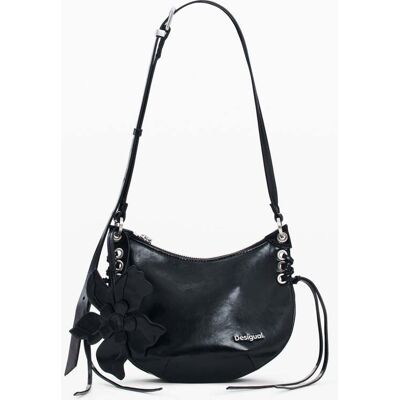Desigual , Portafoglio a tracolla con cuciture, Donna, Poliuretano, Nero, U BLACK U Desigual , Portafoglio a tracolla con cuciture, Donna, Poliuretano, Nero, U BLACK U