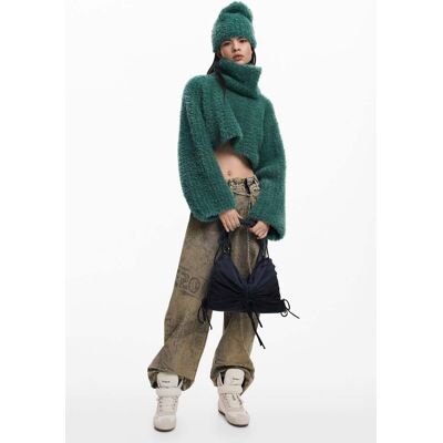 Desigual , set maglia crop e berretto, Donna, Poliestere, Verde, U GREEN U Desigual , set maglia crop e berretto, Donna, Poliestere, Verde, U GREEN U