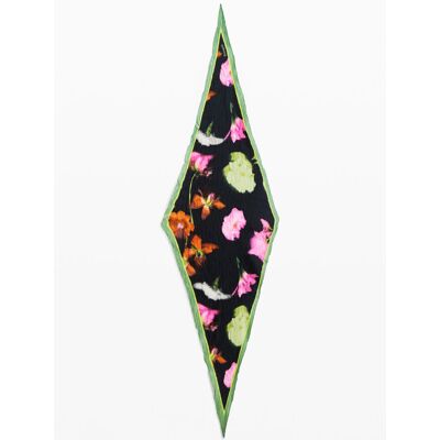 Desigual , Foulard plissettato a fiori, Poliestere, Nero, U BLACK U Desigual , Foulard plissettato a fiori, Poliestere, Nero, U BLACK U