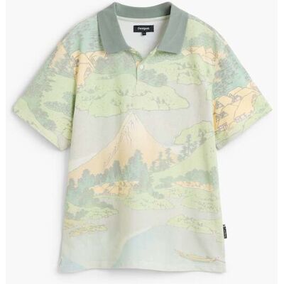 Desigual , Camicia stampata in cotone biologico, Cotone, Verde, M GREEN M Desigual , Camicia stampata in cotone biologico, Cotone, Verde, M GREEN M