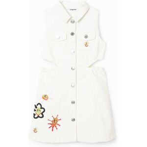 Desigual , Abito denim cut-out, Bianco, 3/4 WHITE 3/4 Desigual , Abito denim cut-out, Bianco, 3/4 WHITE 3/4