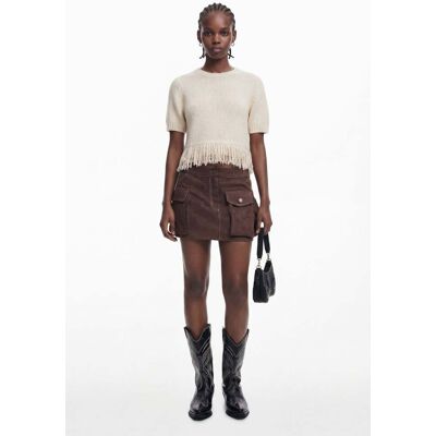 Desigual , Minigonna cargo, Poliestere, Marrone, S BROWN S Desigual , Minigonna cargo, Poliestere, Marrone, S BROWN S