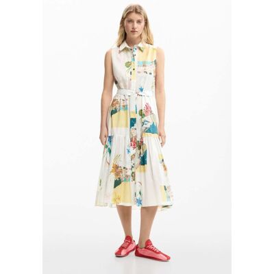 Desigual , abito chemisier con cartoline, Donna, Blu, M BLUE M Desigual , abito chemisier con cartoline, Donna, Blu, M BLUE M