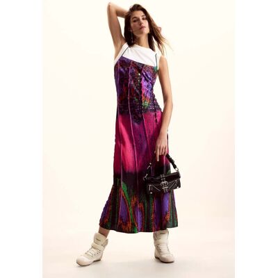 Desigual , abito combinato disegnato da Mr. Christian Lacroix, Donna, Viscosa, Rosso, XS RED XS Desigual , abito combinato disegnato da Mr. Christian Lacroix, Donna, Viscosa, Rosso, XS RED XS