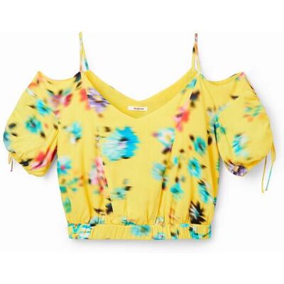 Blusa Donna Desigual - Giallo - Primavera/Estate - 100% Viscosa Blusa Donna Desigual - Giallo - Primavera/Estate - 100% Viscosa