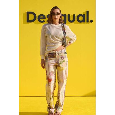 Desigual , Pantalone jeans stampato, Cotone, 42 MATERIAL FINISHES 42 Desigual , Pantalone jeans stampato, Cotone, 42 MATERIAL FINISHES 42