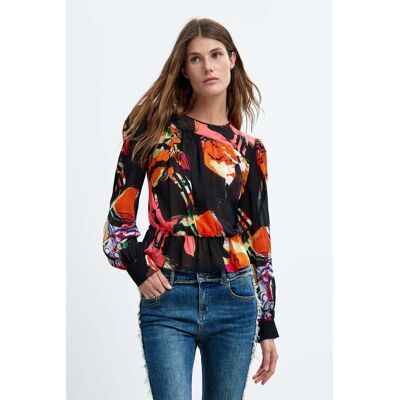 Desigual , Blusa stampata m. c. lacroix, Donna, Viscosa, XL MATERIAL FINISHES XL Desigual , Blusa stampata m. c. lacroix, Donna, Viscosa, XL MATERIAL FINISHES XL