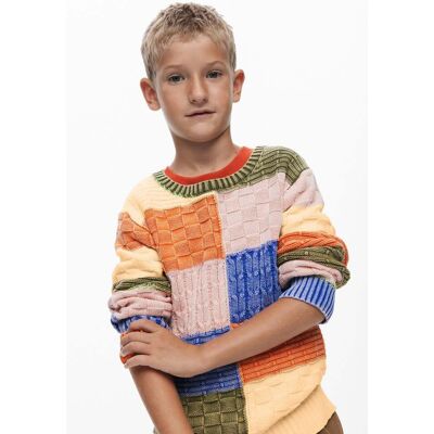Desigual , maglione lavorato a maglia con patch, Bambini, Cotone, 13/14 MATERIAL FINISHES 13/14 Desigual , maglione lavorato a maglia con patch, Bambini, Cotone, 13/14 MATERIAL FINISHES 13/14