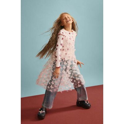 Desigual , Vestito applicazioni farfalle, Bambini, Poliammide, Bianco, M WHITE M Desigual , Vestito applicazioni farfalle, Bambini, Poliammide, Bianco, M WHITE M