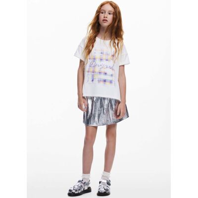 Desigual , Gonna corta metallizzata, Bambini, Poliammide, Nero, 7/8 BLACK 7/8 Desigual , Gonna corta metallizzata, Bambini, Poliammide, Nero, 7/8 BLACK 7/8