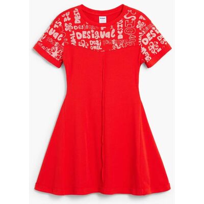 Desigual , Abito bambina lettering, Bambini, Cotone, Rosso, 9/10 RED 9/10 Desigual , Abito bambina lettering, Bambini, Cotone, Rosso, 9/10 RED 9/10