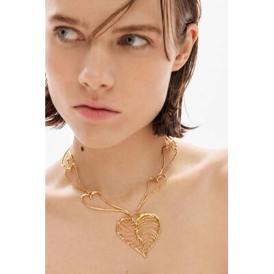 Desigual , Collana cuori placcati oro Zalio, U MATERIAL FINISHES U Desigual , Collana cuori placcati oro Zalio, U MATERIAL FINISHES U