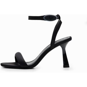 Desigual , Sandalo con tacco e cinturino, Donna, Poliestere, Nero, 41 BLACK 41 Desigual , Sandalo con tacco e cinturino, Donna, Poliestere, Nero, 41 BLACK 41