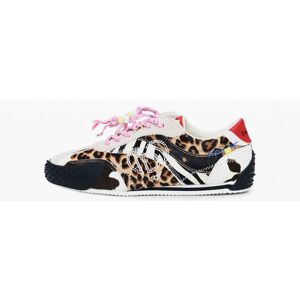 Desigual , Sneakers patchwork con stampa animalier, Donna, Cow Leather, Nero, 40 BLACK 40 Desigual , Sneakers patchwork con stampa animalier, Donna, Cow Leather, Nero, 40 BLACK 40