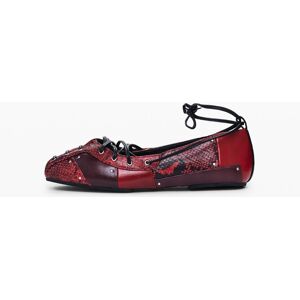 Desigual , Ballerina con lacci, Donna, Poliuretano, Rosso, 39 RED 39 Desigual , Ballerina con lacci, Donna, Poliuretano, Rosso, 39 RED 39