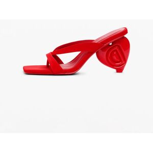 Desigual , Sandalo con tacco a cuore, Poliestere, Rosso, 39 RED 39 Desigual , Sandalo con tacco a cuore, Poliestere, Rosso, 39 RED 39