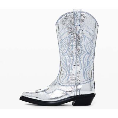 Desigual , Stivale cowboy metallizzato, Cow Leather, Nero, 36 BLACK 36 Desigual , Stivale cowboy metallizzato, Cow Leather, Nero, 36 BLACK 36