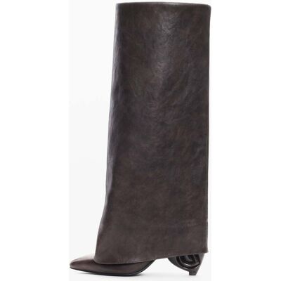 Desigual , Stivali effetto pelle, Donna, Poliuretano, Marrone, 37 BROWN 37 Desigual , Stivali effetto pelle, Donna, Poliuretano, Marrone, 37 BROWN 37