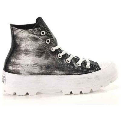 Converse CTAS LUGGED LTD HI BLACK SILVER SPLASHED 40 Converse CTAS LUGGED LTD HI BLACK SILVER SPLASHED 40