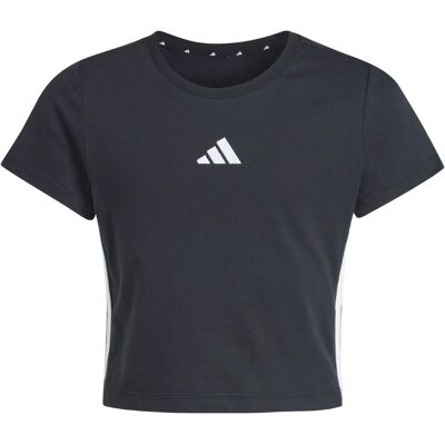 Adidas T-shirt 3 Stripes Baby Girls Nero 7-8 Anni Adidas T-shirt 3 Stripes Baby Girls Nero 7-8 Anni