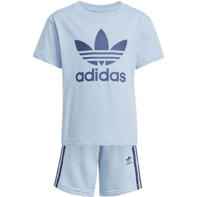 Adidas Tuta Big Logo 3 Stripes Kids Celeste 6-7 Anni Adidas Tuta Big Logo 3 Stripes Kids Celeste 6-7 Anni