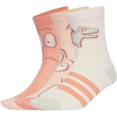 Adidas Calzini Adiraptor 3 Paia Kids Bianco Rosso KM Adidas Calzini Adiraptor 3 Paia Kids Bianco Rosso KM
