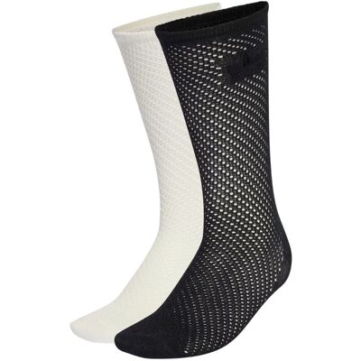 Adidas Calzini Crochet Crew 2 Paia Bianco Nero S Adidas Calzini Crochet Crew 2 Paia Bianco Nero S