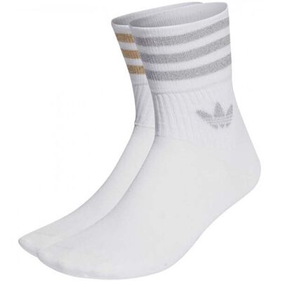Adidas Calzini Mid Cut Glitter (2 Paia) Bianco/Argento/Oro P/E 2023 HK0300 43-45 Adidas Calzini Mid Cut Glitter (2 Paia) Bianco/Argento/Oro P/E 2023 HK0300 43-45
