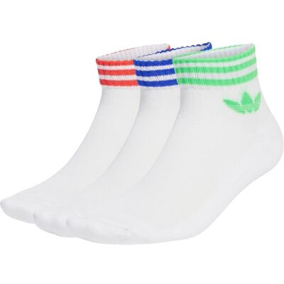 Adidas Calzini Caviglia Orli Coste 3Paia Bianco Blu Rosso Verde L Adidas Calzini Caviglia Orli Coste 3Paia Bianco Blu Rosso Verde L