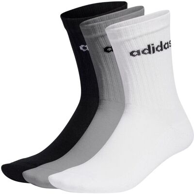 Adidas Calzini Linear Polpaccio Orli Coste 3Paia Bianco Grigio Nero S Adidas Calzini Linear Polpaccio Orli Coste 3Paia Bianco Grigio Nero S