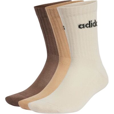 Adidas Calzini Linear Polpaccio Orli Coste 3Paia Marrone Beige XS Adidas Calzini Linear Polpaccio Orli Coste 3Paia Marrone Beige XS