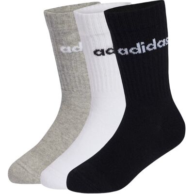 Adidas Calzini Polpaccio Bambini 3Paia Bianco Nero Grigio KM Adidas Calzini Polpaccio Bambini 3Paia Bianco Nero Grigio KM
