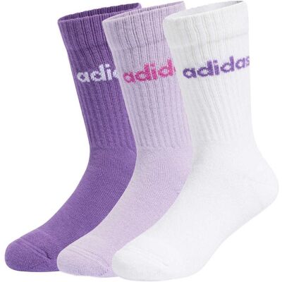 Adidas Calzini Polpaccio Bambini 3Paia Bianco Viola Rosa KL Adidas Calzini Polpaccio Bambini 3Paia Bianco Viola Rosa KL