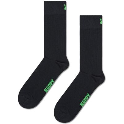 Happy Socks Calzini Solid Nero Verde 41-46 Happy Socks Calzini Solid Nero Verde 41-46