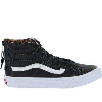 Vans Scarpe Sk8 Hi Slim Zip Unisex Pelle Nera 36 Vans Scarpe Sk8 Hi Slim Zip Unisex Pelle Nera 36