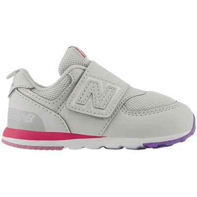 New Balance Scarpe NW574KII Hook Loop Kids Lifestyle Grigio E Rosa 22.5 New Balance Scarpe NW574KII Hook Loop Kids Lifestyle Grigio E Rosa 22.5