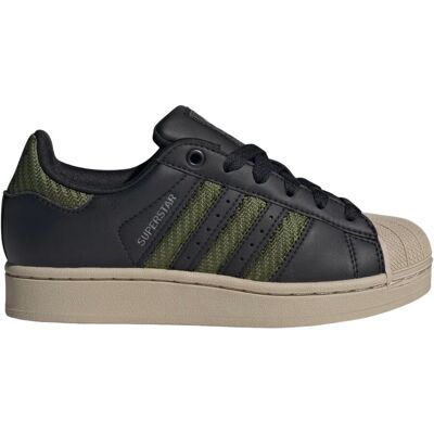 Adidas Scarpe Superstar II Jr Nero Verde 37 1-3 Adidas Scarpe Superstar II Jr Nero Verde 37 1-3
