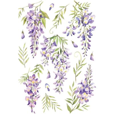 Crearreda Decorazione adesiva per parete glicine 47x65 cm Crearreda Decorazione adesiva per parete glicine 47x65 cm