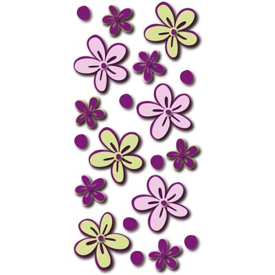 Crearreda Adesivo decorativo in gomma Fiori 15x31 cm Crearreda Adesivo decorativo in gomma Fiori 15x31 cm