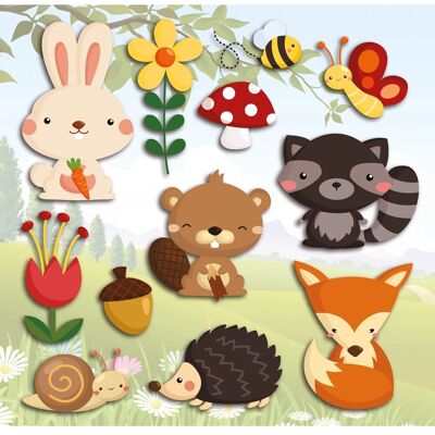 Crearreda Adesivo decorativo per parete 3D Happy Forest 31x31 cm Crearreda Adesivo decorativo per parete 3D Happy Forest 31x31 cm