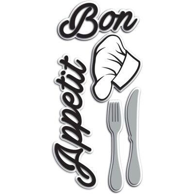 Crearreda Sticker autoadesivo in foam 1fg 15x31 cm bon apettit Crearreda Sticker autoadesivo in foam 1fg 15x31 cm bon apettit