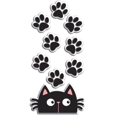 Crearreda Sticker autoadesivo in foam 1fg 15x31 cm cat & paws Crearreda Sticker autoadesivo in foam 1fg 15x31 cm cat & paws