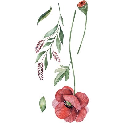 Crearreda Sticker autoadesivo 2fg 15x31 cm poppies Crearreda Sticker autoadesivo 2fg 15x31 cm poppies